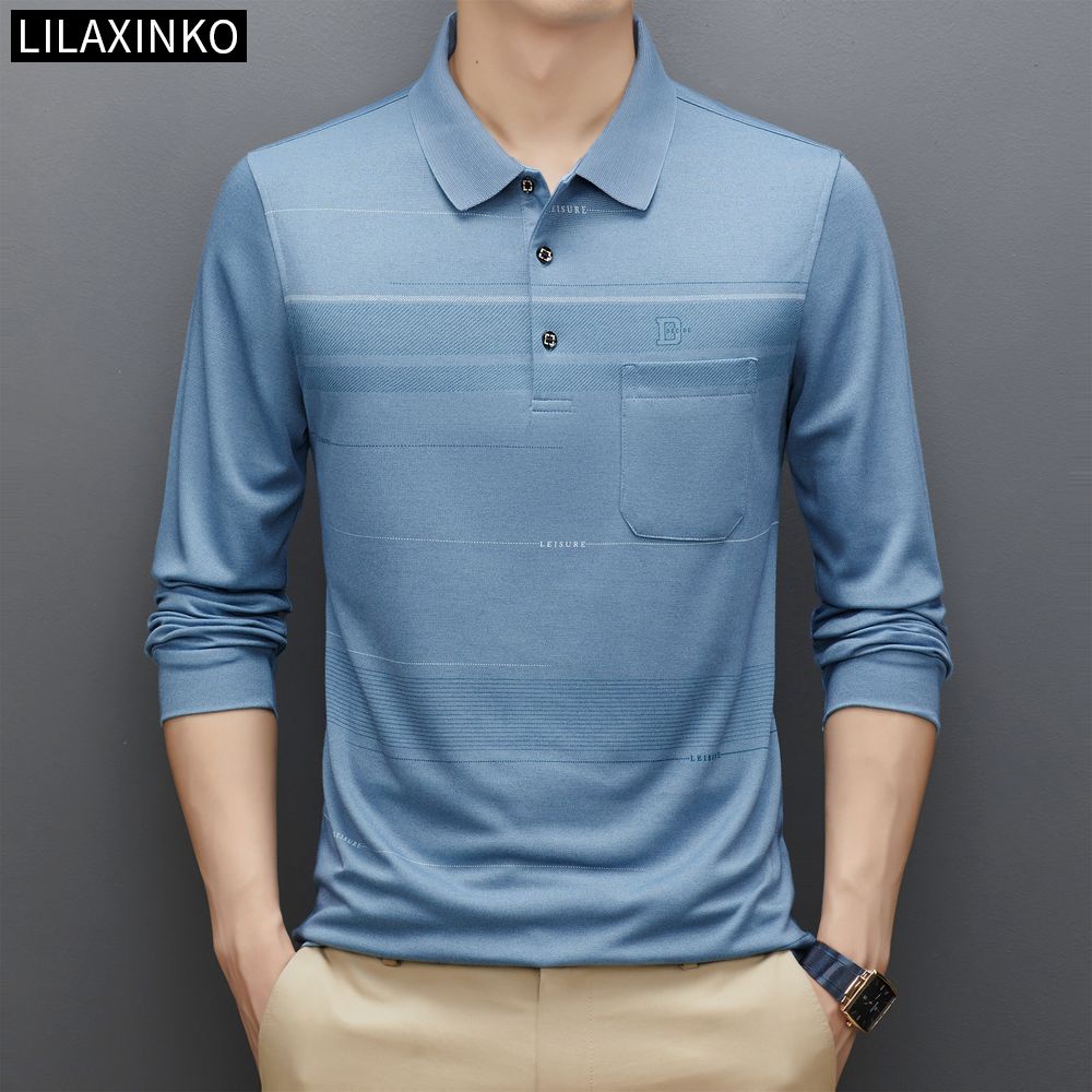 Áo Thun Polo Cotton Tay Dài Kẻ Sọc 3 Màu Thời Trang Thu Đông Cho Nam