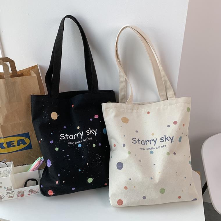 Túi vải canvas Starry Sky, túi vải đeo vai mới