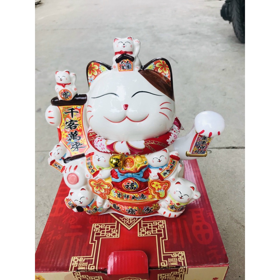 Mèo Thần Tài Khai vận phát tài-Phú Quý Lâm Môn-Mèo May Mắn -Mã 0853-Vật Phong Thuỷ,Hút Tài Lộc,Sự Sung Túc,Thành Đạt