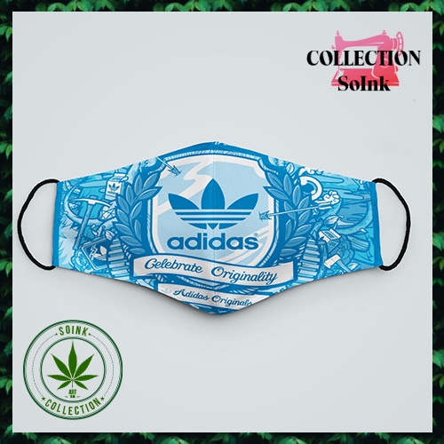 Khẩu Trang Chống Giọt Bắn Adidas$oInk Chất Liệu Polyester Cotton 100%,  Chống Bụi In Họa Tiết 3D Thời Trang Unisex