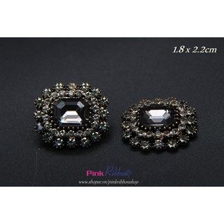 Charm chữ nhật đính đá màu đồng
