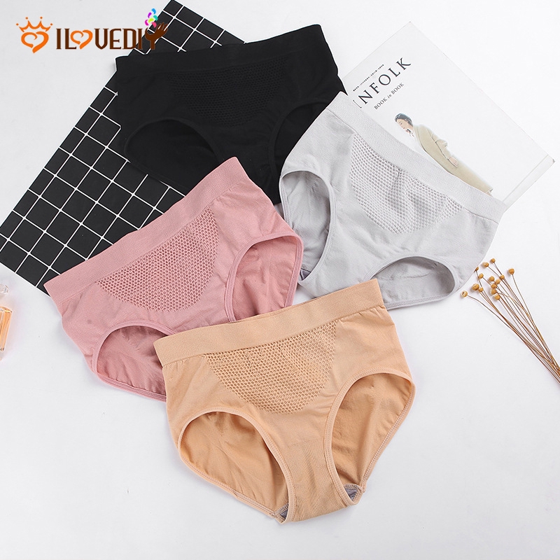 Quần lót cotton giữ ấm in họa tiết 3D xinh xắn dành cho nữ