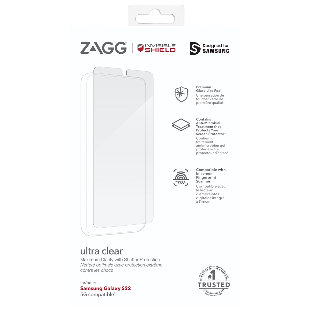 Miếng dán màn hình SamSung S22 InvisibeShield Ultra Clear