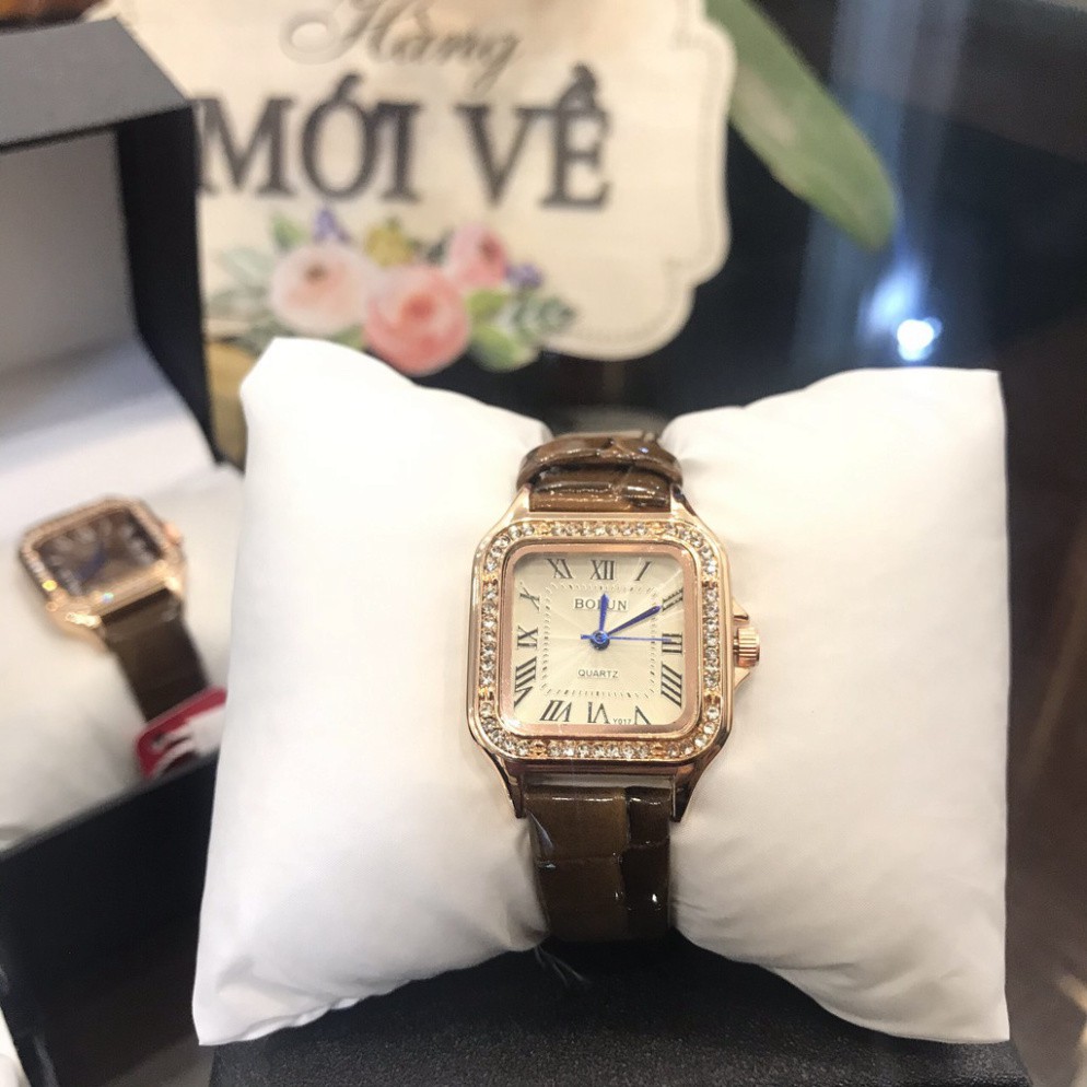 [Hàng mới về] Đồng hồ nữ mặt vuông đính đá Bolun chính hãng 3T Swatch | BigBuy360 - bigbuy360.vn