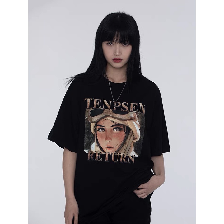 Áo Thun CÔ GÁI TENPSEN RETURN Nam Nữ Unisex Form Rộng Tay Lỡ, AT116 trending xu hướng, Men Lì Fashion