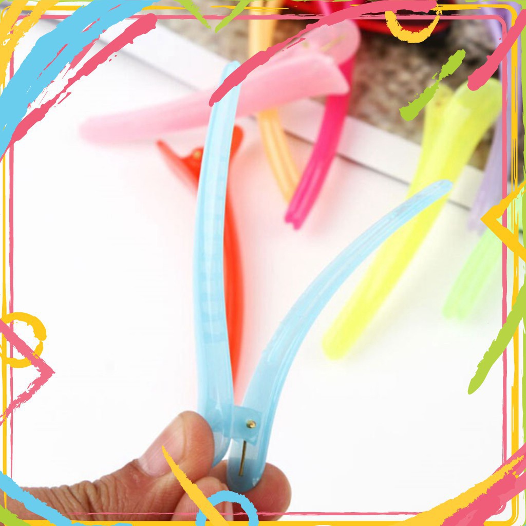 Ghim Kẹp Tóc Mỏ Vịt Nhiều Màu Làm Bằng Nhựa Cao Cấp Tiện Dụng Dài 7,5 Cm, Nhỏ Gọn Đáng Yêu.