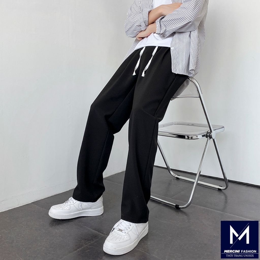 Quần Ống Rộng MERCINI quần vải nam dáng suông cạp chun cao cấp thời trang Hàn Quốc