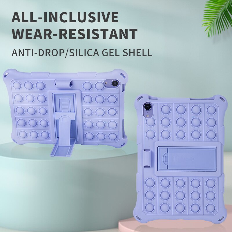 Ốp bảo vệ máy tính bảng bằng silicon mềm chống sốc có dây đeo và giá đỡ thích hợp cho iPad Mini 6 2021