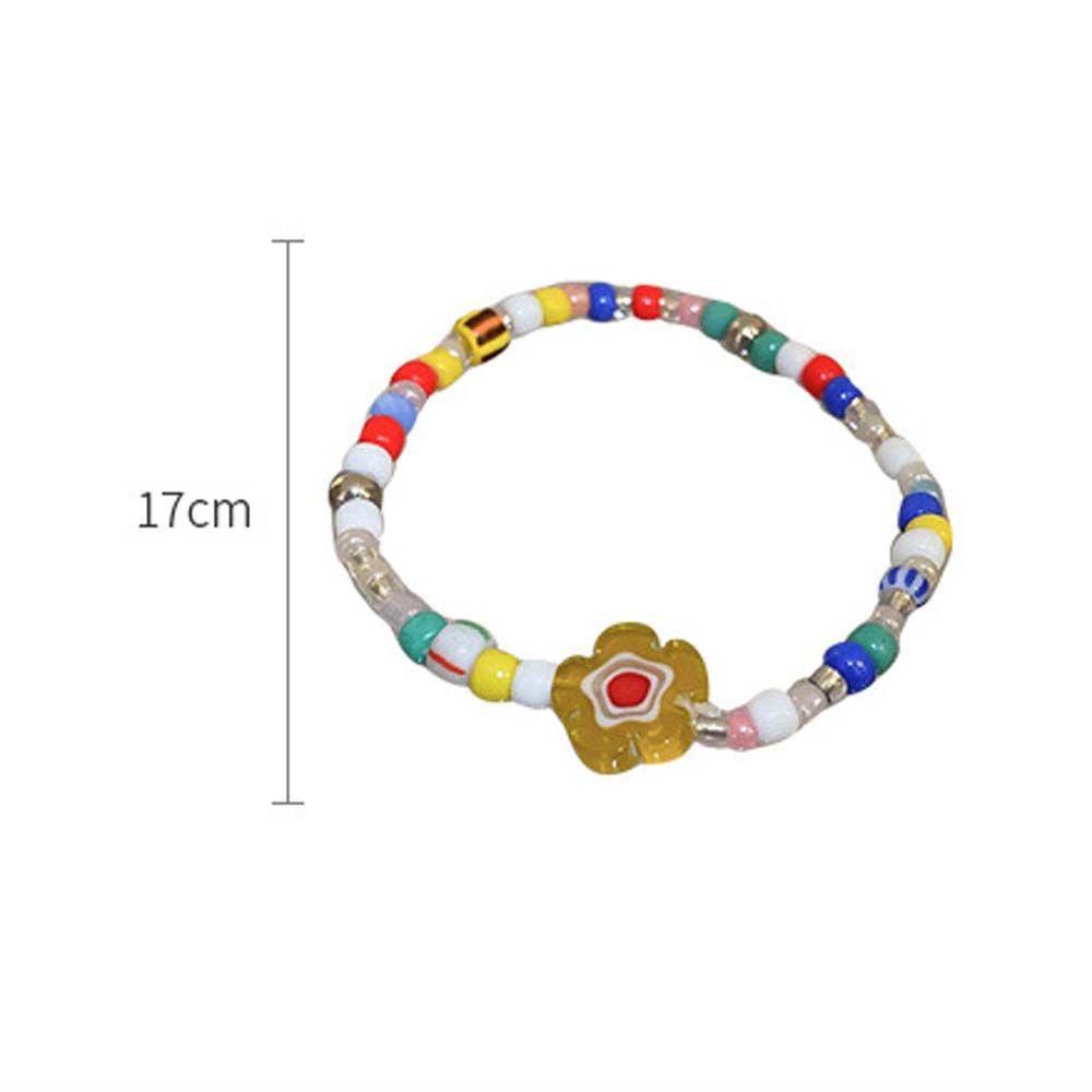 Vòng Tay Chuỗi Hạt Resin Phối Hoa Nhiều Màu Dễ Thương WMES15H
