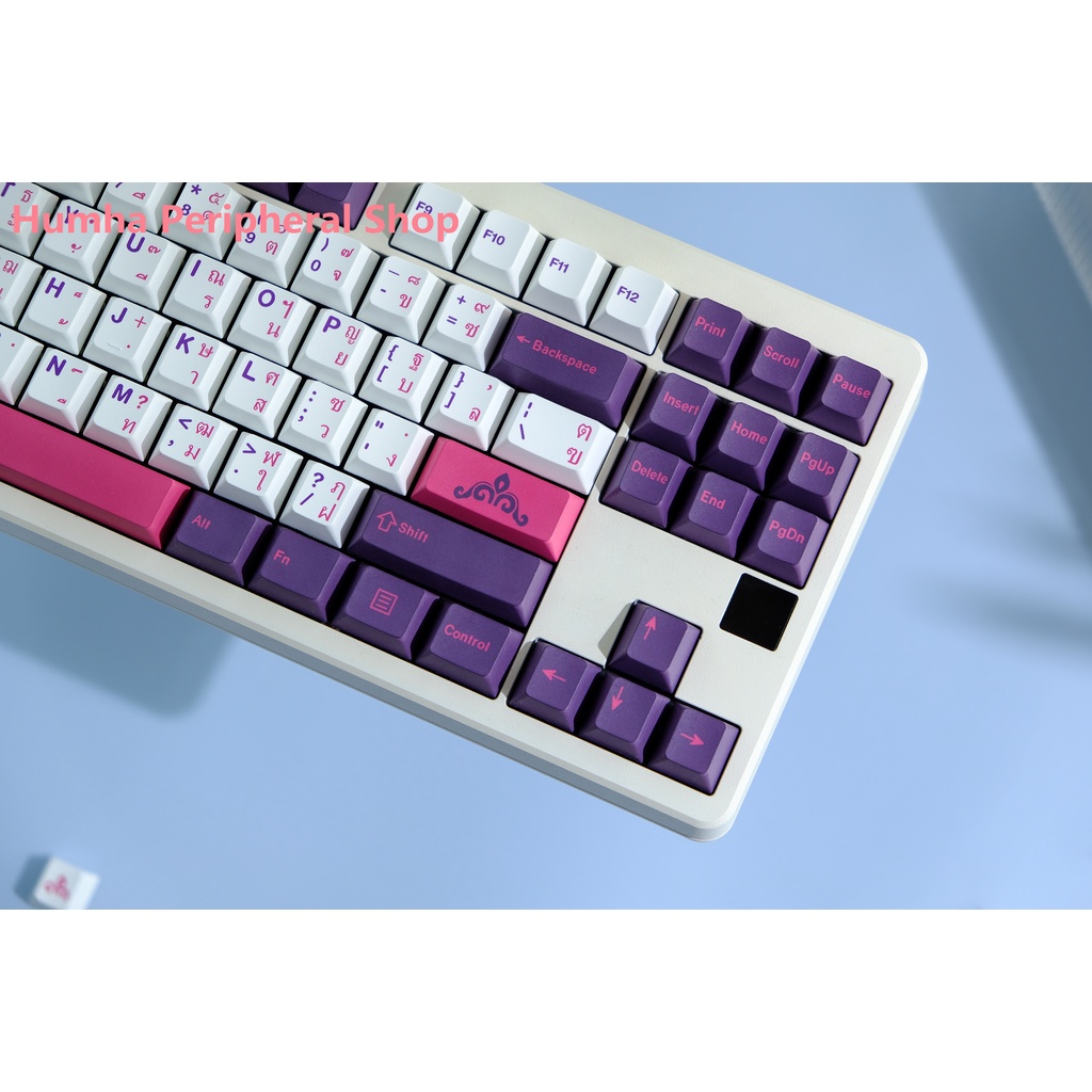 Humha THAI keycap PBT Chất Liệu Nhuộm Màu Họa Tiết Cherry profile Cá Tính Cho Bàn Phím Cơ