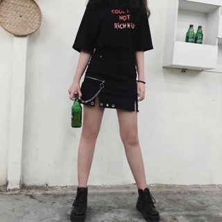 [Có sẵn] Chân váy khoá xích cut-out