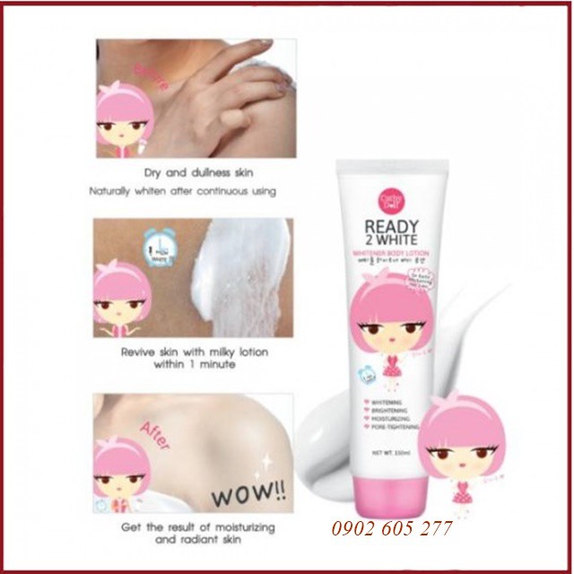 [hàng chính hãng]Sữa Dưỡng Thể Trắng Da Ready 2 White Cathy Doll Whitener Body Lotion