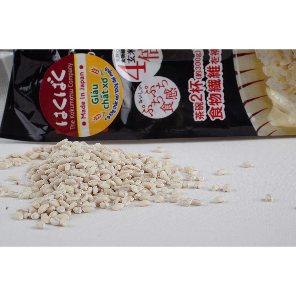 Hạt đại mạch Hakubaku (gạo Mochimugi) Nhật Bản chính hãng - gói 600gr [Hạt Hakubaku]