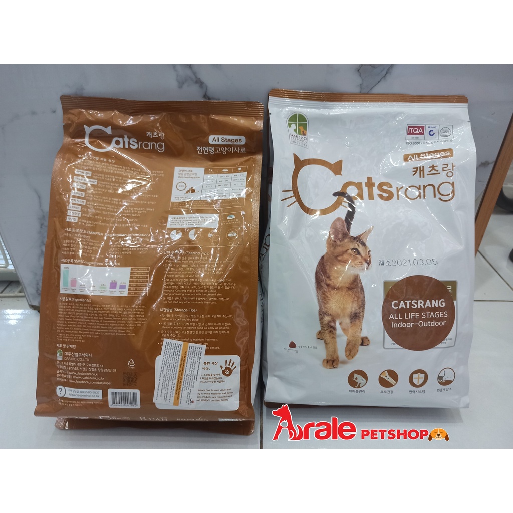 Thức ăn hạt cho mèo CATSRANG Hàn Quốc dành cho mèo mọi lứa tuổi 400g và 2kg