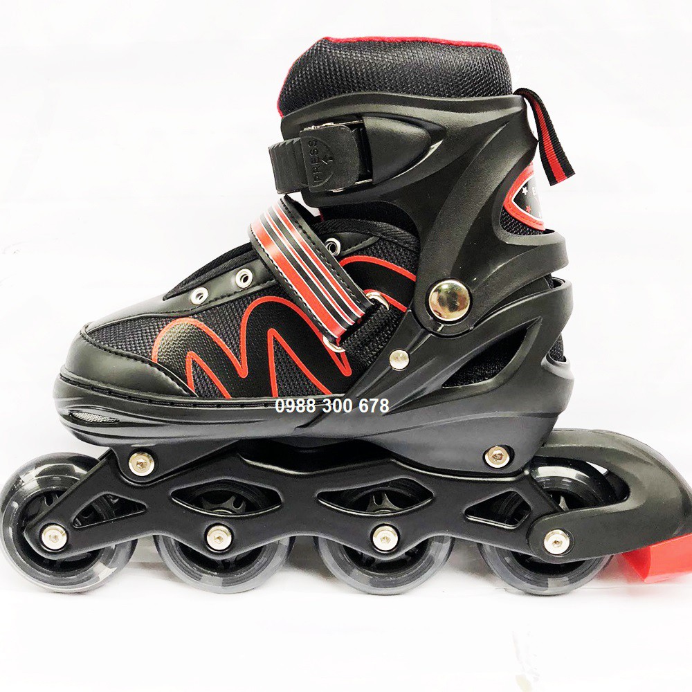[Mẫu mới] Giày trượt patin có đèn led tặng kèm bảo hộ chân tay cho trẻ em và thiếu niên