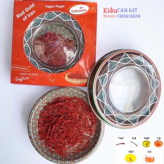 Hộp 1gr Saffron Nhụy Hoa Nghệ Tây Iran Loại 1 Negin thương hiệu Bahraman hộp thiếc