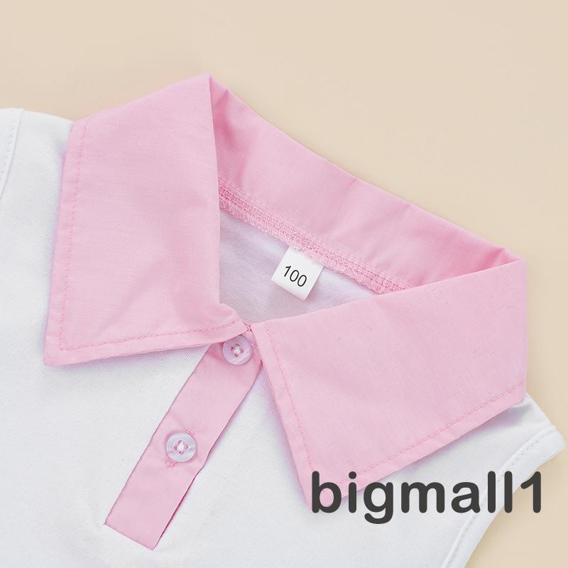 Set Áo Thun Không Tay Kèm Chân Váy Xếp Ly Dành Cho Bé Gái 2-7 Tuổi