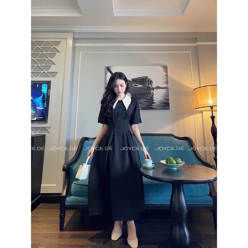 BÁN SỈ - VÁY CHẠY CÚC PHỐI CỔ DÁNG DÀI NỮ HÀNG ĐẸP THIẾT KẾ SIÊU XINH