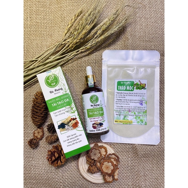 [120Ml] Combo Thuốc Bắc Tái Tạo Da Bà Hoàng Tặng Bột Rửa Mặt