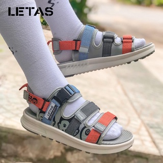 Giày sandal nữ letas đế cao 3.5cm hoạ tiết họat hình kiểu phản quang lt1004ow