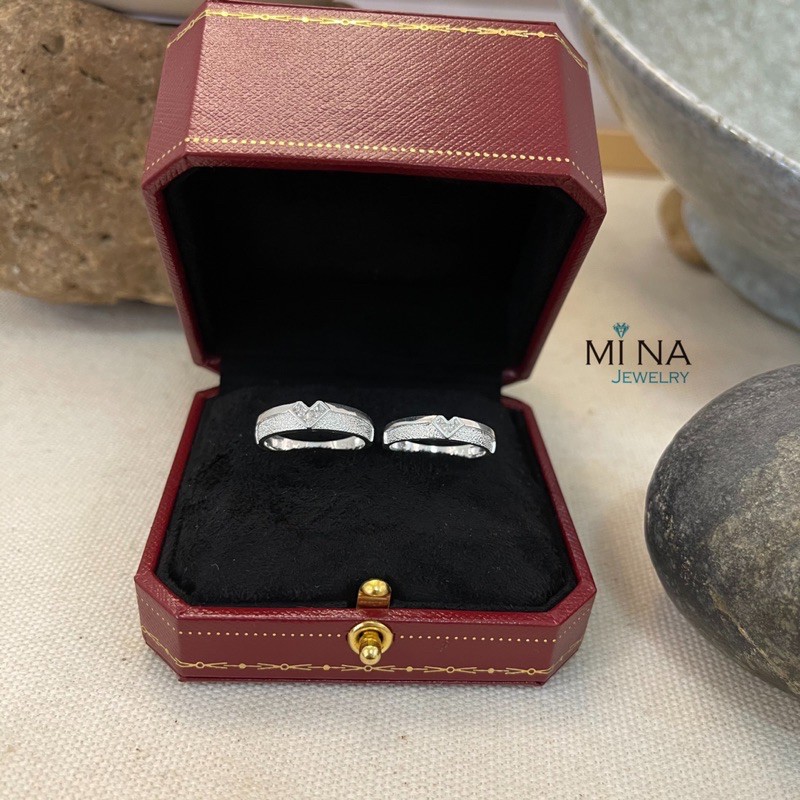 Nhẫn cặp nhẫn đôi bạc tình yêu khắc tên nam nữ NC02 - Cam kết chuẩn bạc