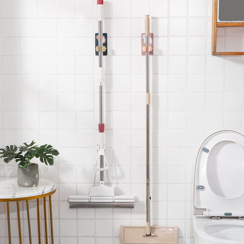 Miếng Dính Treo Chổi - Móc Treo Kẹp Giữ Chổi Cọ Dán Tường, Treo Cây Lau Nhà Hoạt Hình Đáng Yêu E525