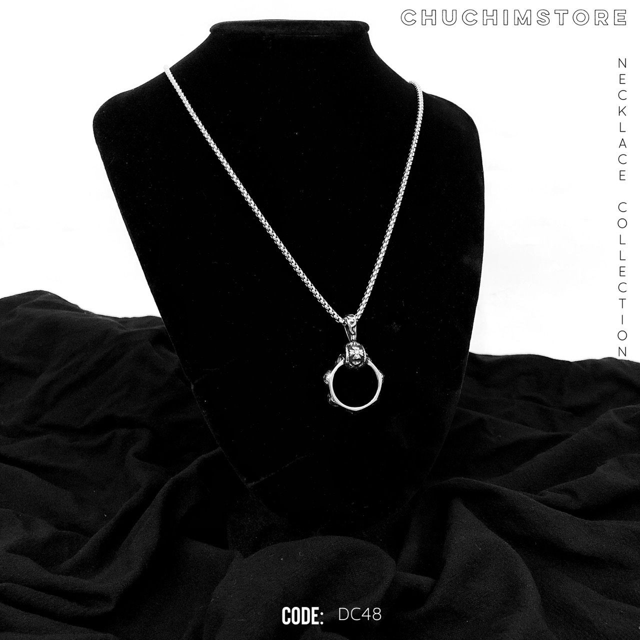 Dây chuyền CH mặt tròn họa tiết mặt trời
