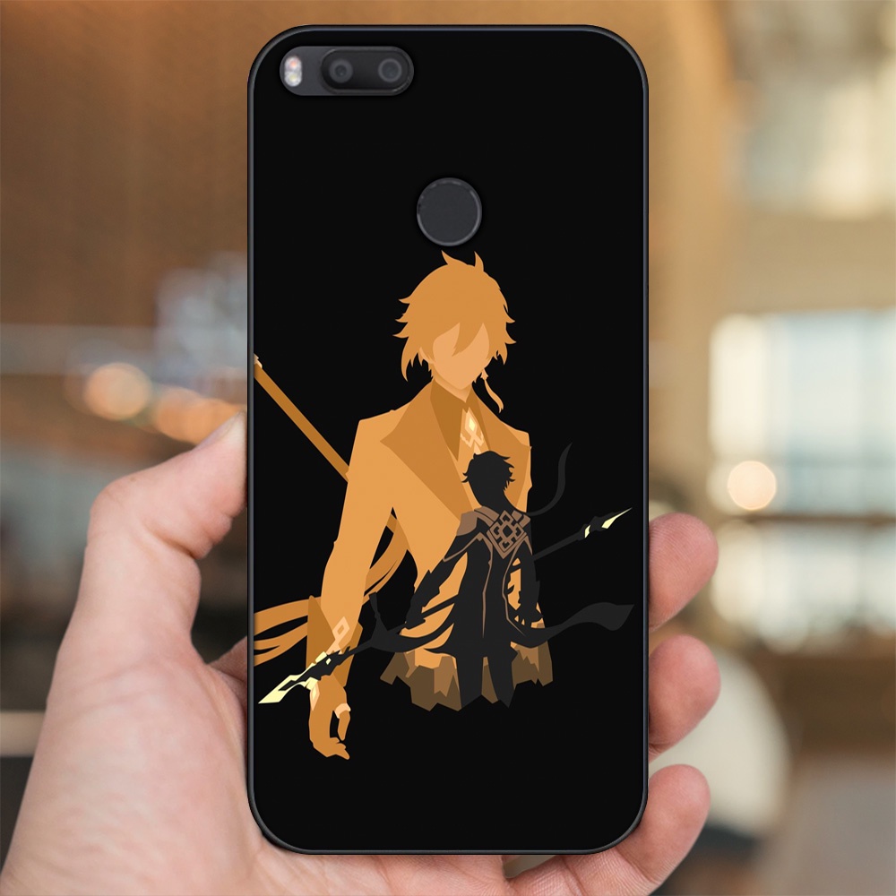 Ốp lưng Xiaomi Mi A1, Mi 5X viền đen in hình Zhongli Genshin Impact