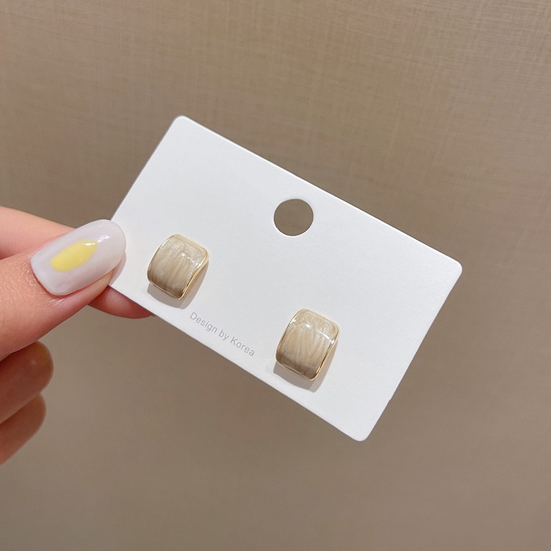 Bông Tai Mạ Bạc 925 Thiết Kế Đơn Giản Thời Trang Phong Cách Hàn Quốc Cho Nữ