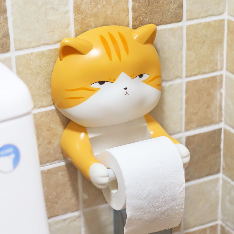 Ống Khăn Giấy Giá Khăn Giấy Trang Trí Phòng Tắm Mèo Méo Dễ Thương Ngầu Chất Không Cần Khoan Tường
