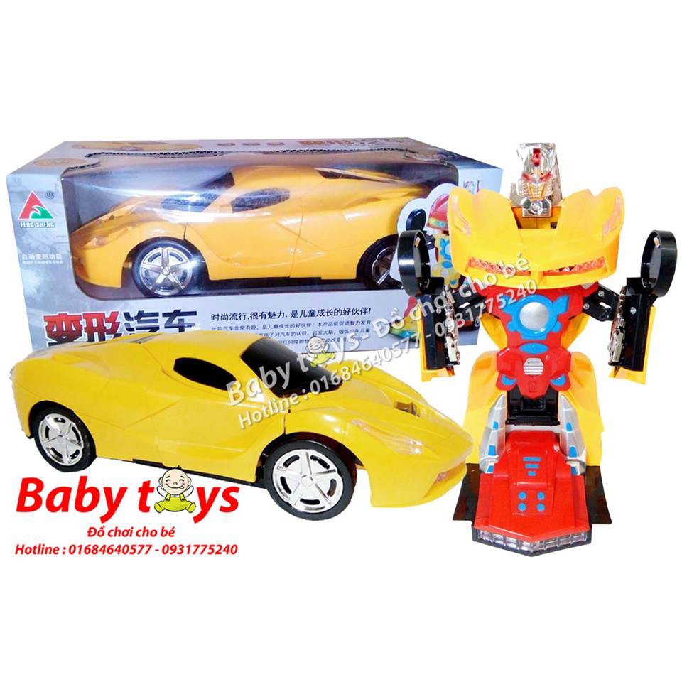 Xe Robot biến hình Racer Car FW2031: Dùng pin, có đèn, nhạc (Không kèm pin)