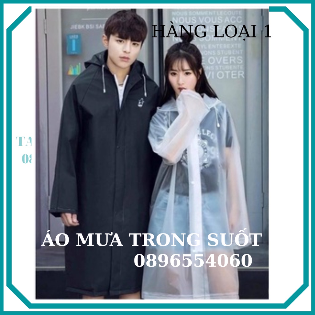 Áo mưa măng tô áo mưa 1 người trong suốt thời trang Hàn quốc cao cấp nam nữ