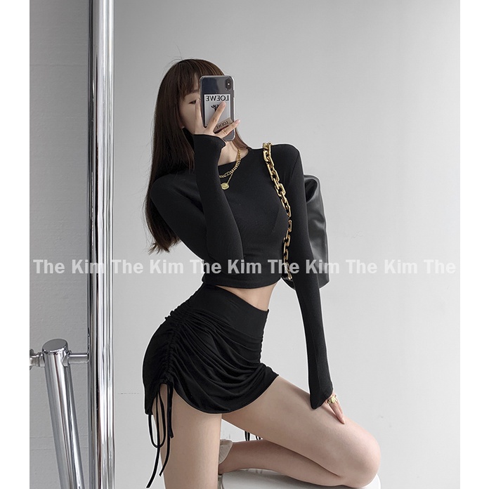 Chân váy ngắn cạp cao rút dây cạnh có quần bên trong , đầm dây rút cạp to may 2 lớp vải CV115 The Kim | BigBuy360 - bigbuy360.vn