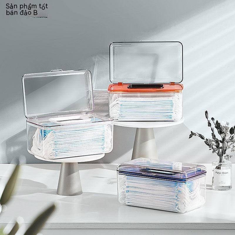 Hộp Đựng Khẩu Trang Trong Suốt Sức Chứa Lớn Tiện Dụng