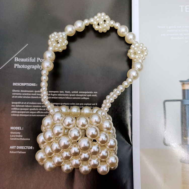 Túi Đựng Son Môi Đính Hạt Ngọc Trai 14mm Xinh Xắn