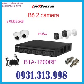 Trọn bộ 2 camera dahua 2.0 megapixel siêu khuyến mãi -1200RP