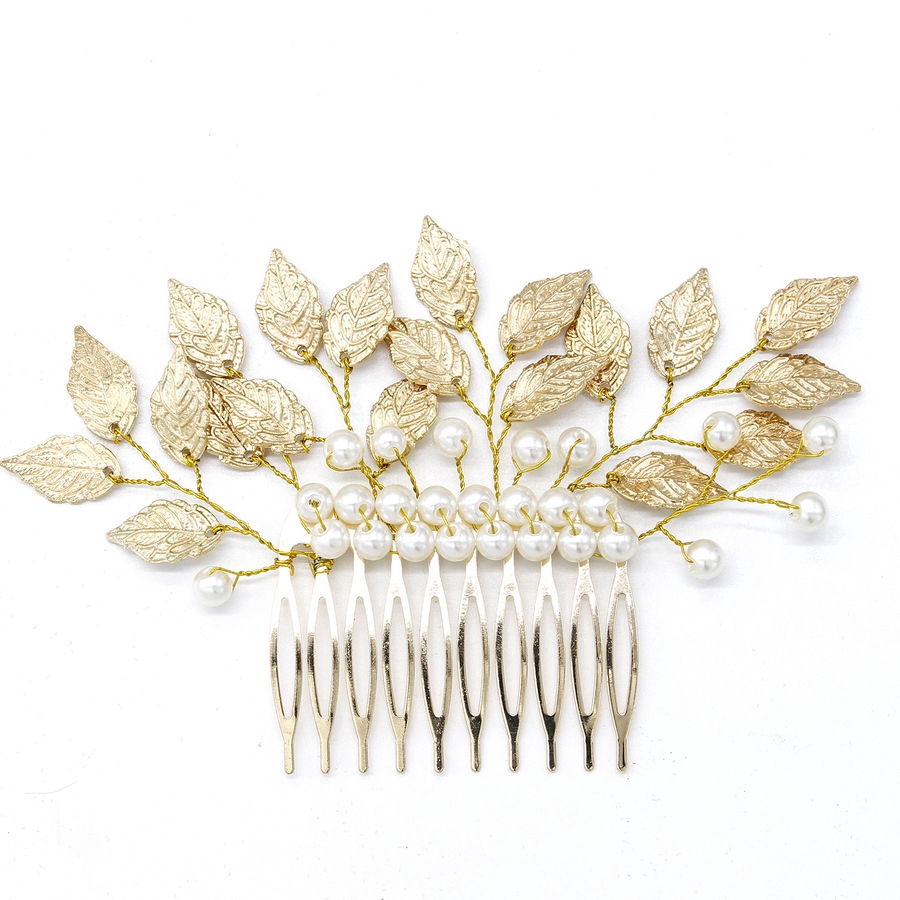 Lược Cài Tóc Hình Hoa Đính Ngọc Trai Nhân Tạo Thời Trang Cho Cô Dâu