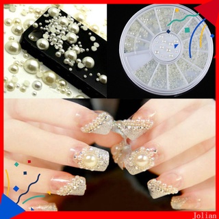  [Hàng mới về] Set ngọc trai giả trang trí móng tay gồm 3 cỡ tiện dụng