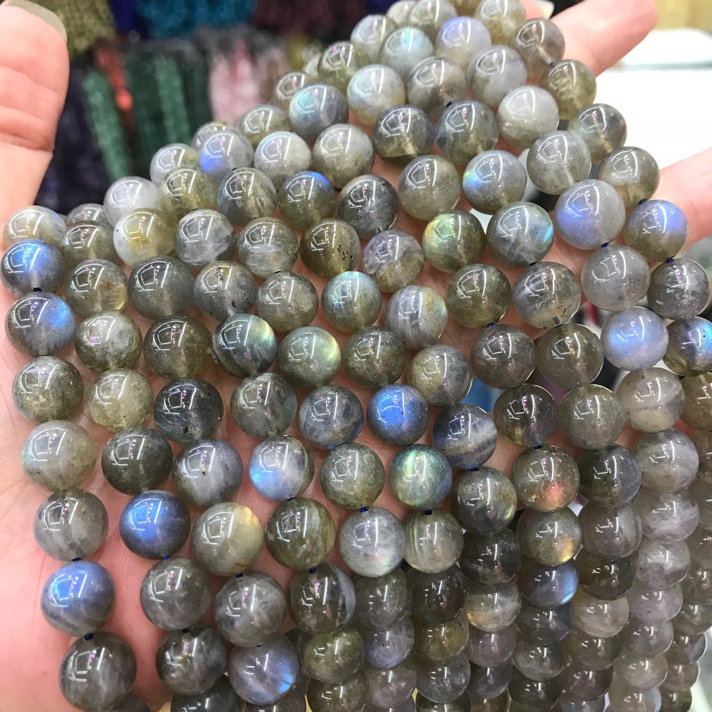 Đá flash dài Labradorite bán thành phẩm tự làm handmade acc