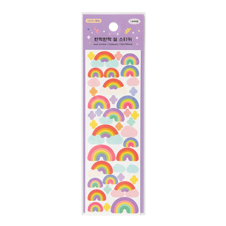 Set 2 Tấm Sticker ARTBOX Hàn Quốc Cầu Vồng Hologram Lấp Lánh Dễ Thương