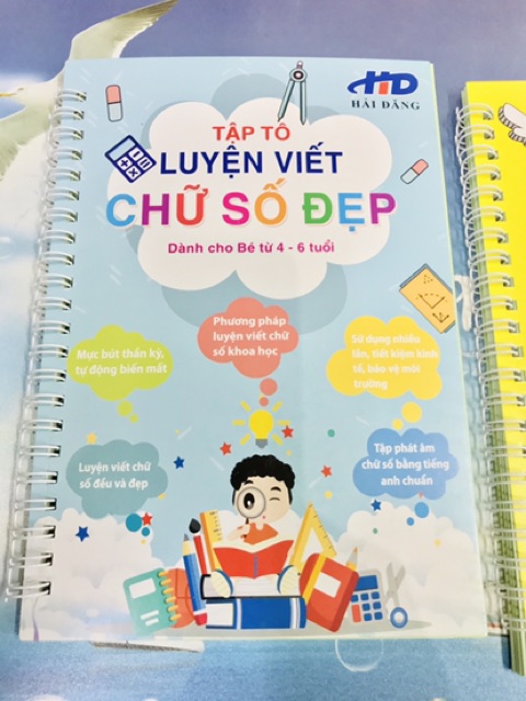 (❤Tặng kèm 9 ruột bút+3 con cá cầm bút❤️) Combo 3 quyển tập viết chữ,tập viết số, nét cơ bản số dùng mãi mãi