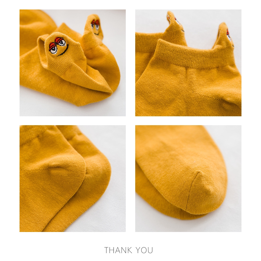 Đôi vớ cotton cổ thấp in họa tiết hoạt hình vui nhộn thời trang cho nam và nữ