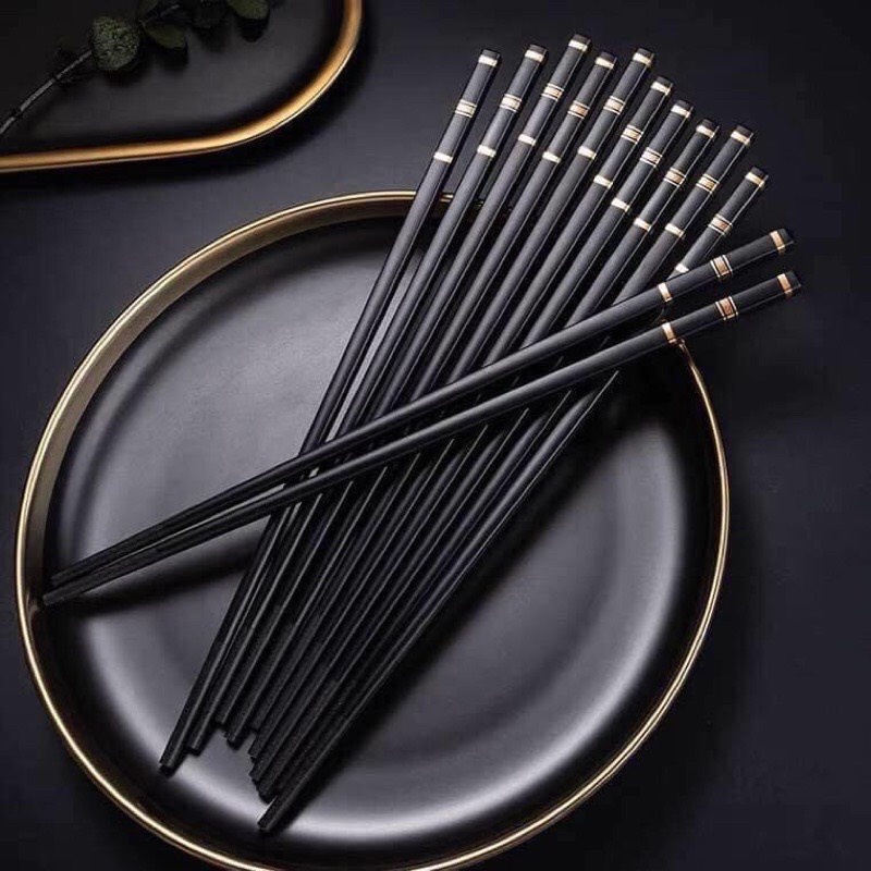 Set 10 đôi đũa  nhựa chịu nhiệt chống trơn hàng cao cấp phong cách Nhật