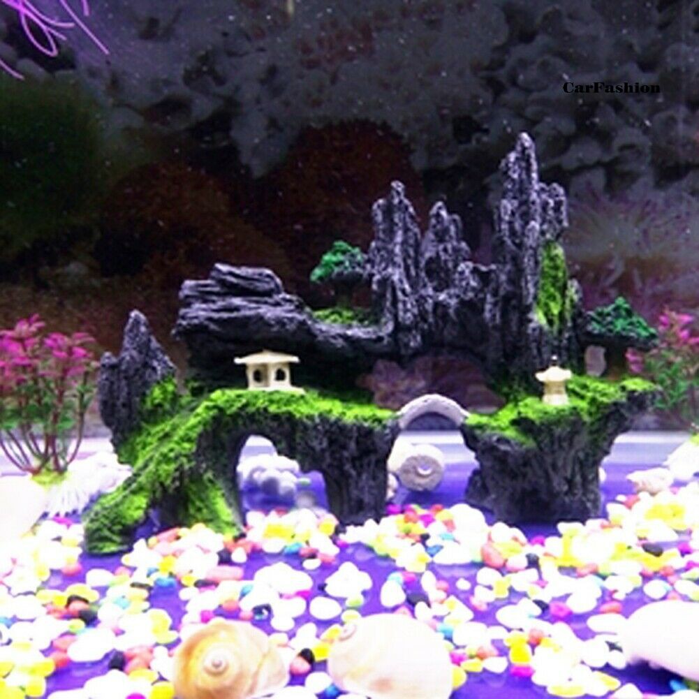 Phụ Kiện Trang Trí Bể Cá Hình Phong Cảnh Núi Đá
