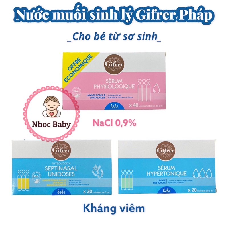 Nước muối sinh lý Gifrer Pháp cho bé từ sơ sinh