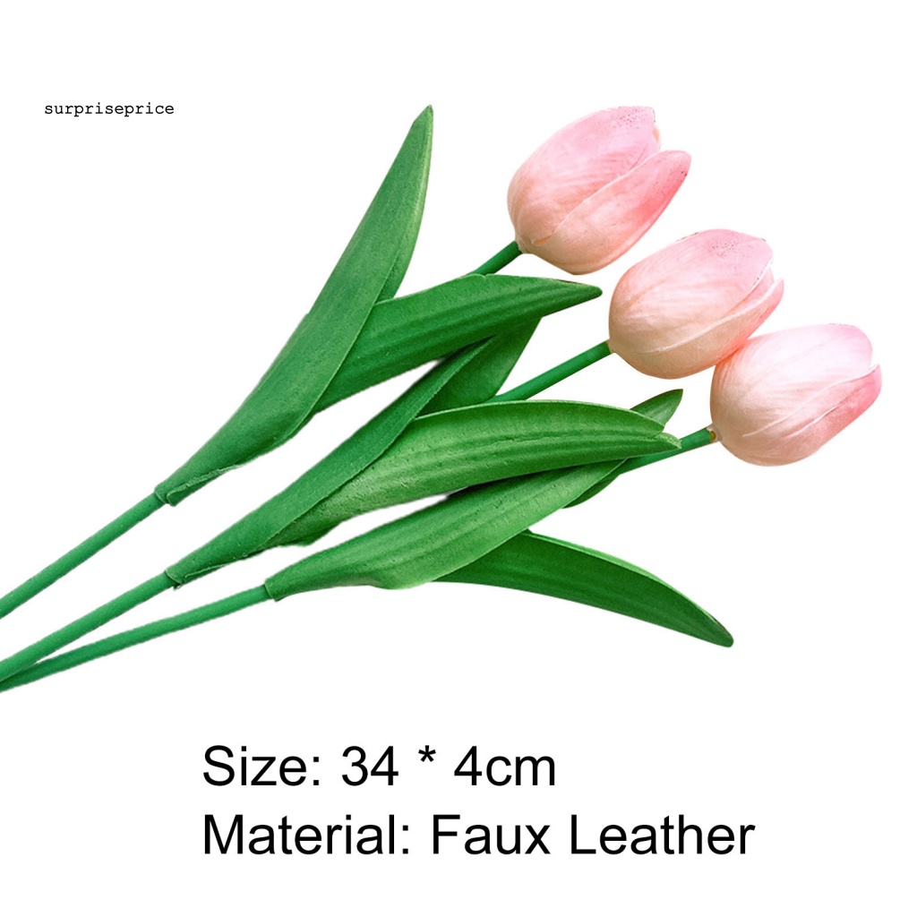 Set 3 Bông Hoa Tulip Nhân Tạo Nhiều Màu Sắc Dùng Để Trang Trí
