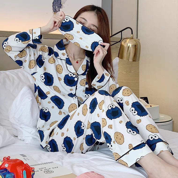 Đồ ngủ pijama dài, đồ ngủ nữ mặc nhà họa tiết xinh xắn, dễ thương