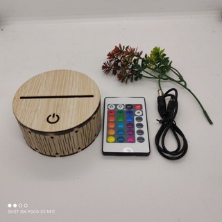 Đèn Ngủ Đế Gỗ Led 3D - Love