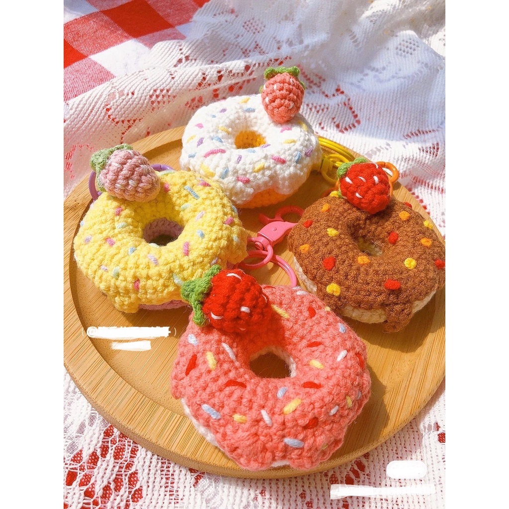 Móc Khóa Len Bánh Donut