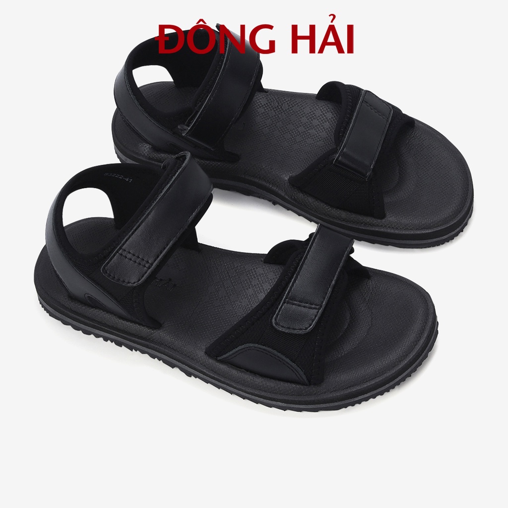 Giày Sandal nam Đông Hải thiết kế quai ngang vải dệt phối da trơn thời trang chắc chắn đế cao su siêu nhẹ - S3222